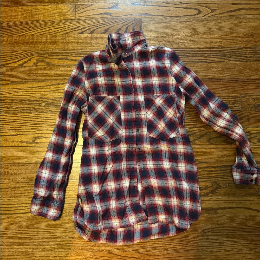 Plaid Flannel Shirt - Red and Black
